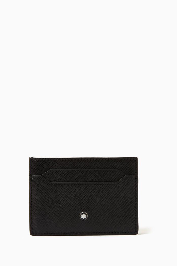 

Sartorial Card Holder in Saffiano Leather, Black