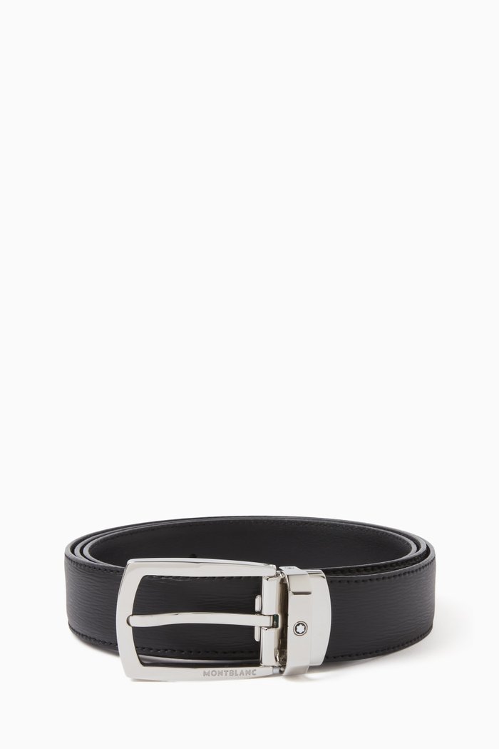 

Logo Buckled Belt in Leather, 30mm, Black