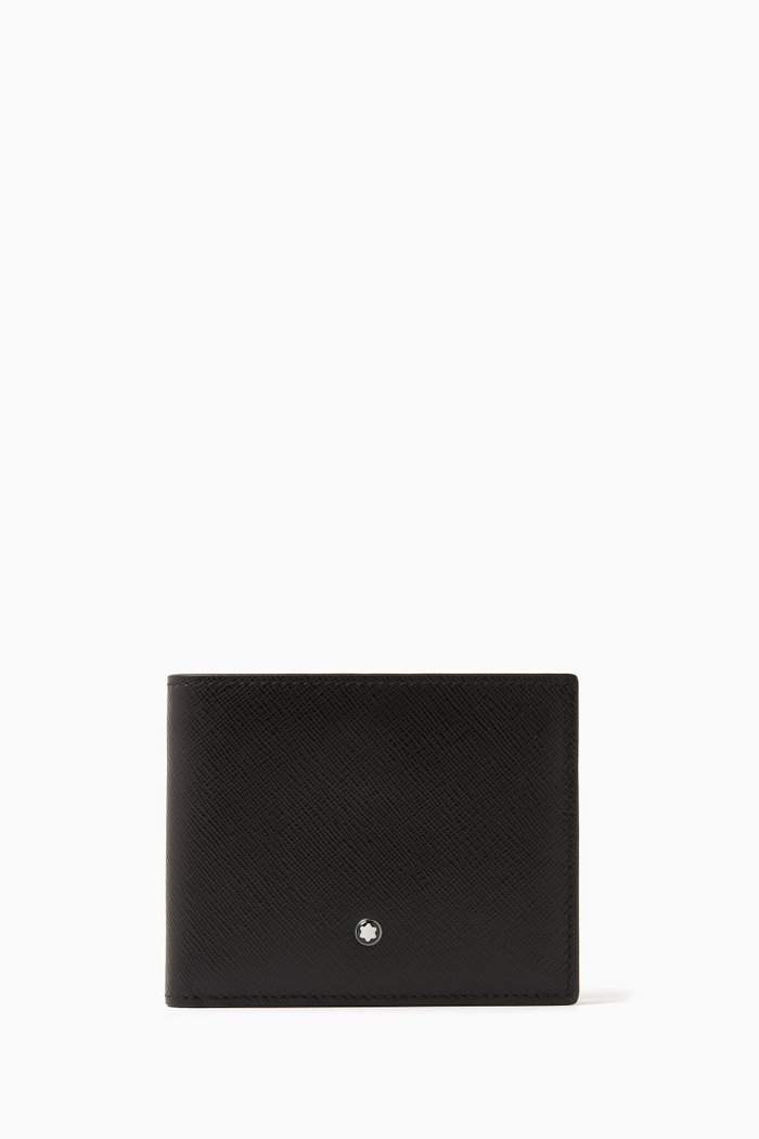 

Sartorial 6cc Logo Wallet in Leather, Black