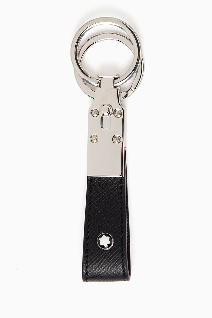 

Sartorial Loop Key Fob in Saffiano Leather, Black