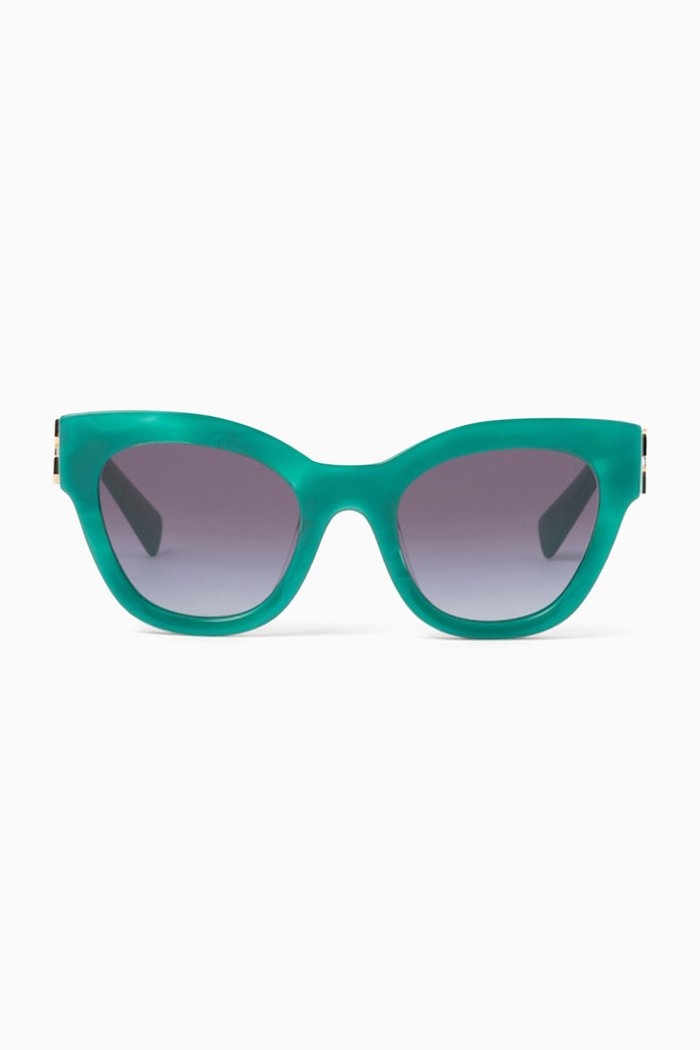 

Cat-eye Sunglasses in Acetate, Green