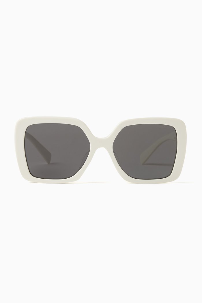 

Oversized Sunglasses in Acetate, White