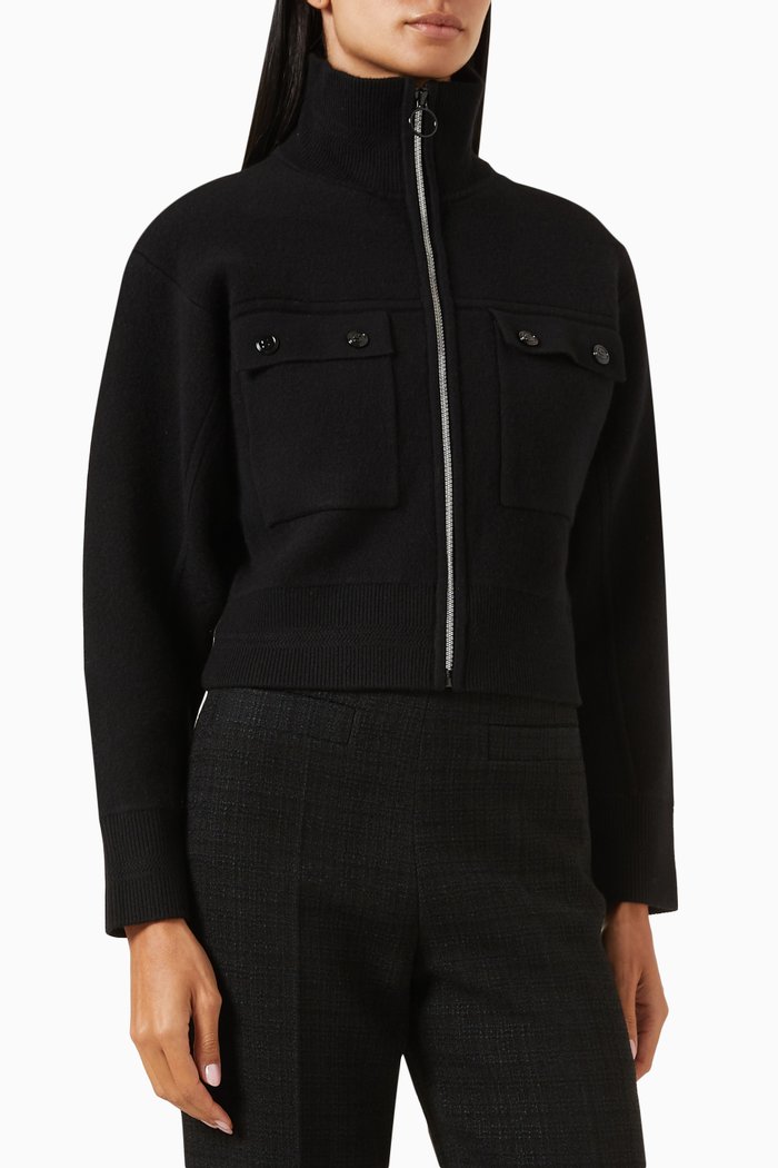 

Zip-up Coatigan in Viscose-blend, Black