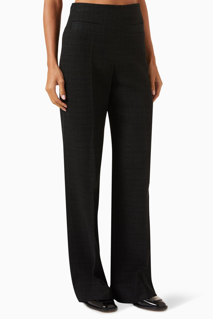 

Alima Wide-leg Pants in Tweed, Black