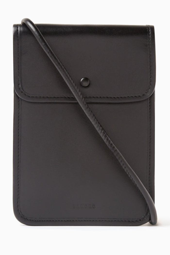 

Small Messenger Bag in Leather, Black