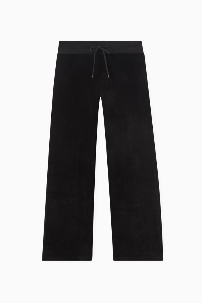 

Low-waist Joggers in Cotton Velvet, Black