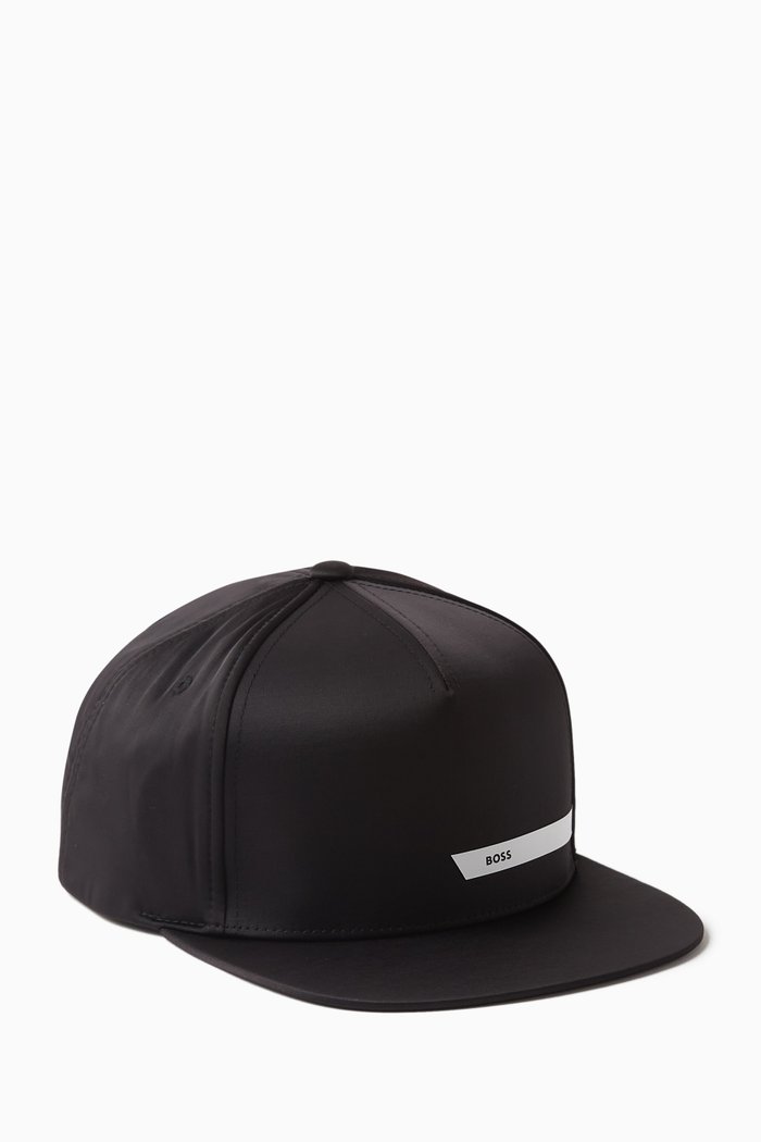 Baseball Cap in Satin, Black