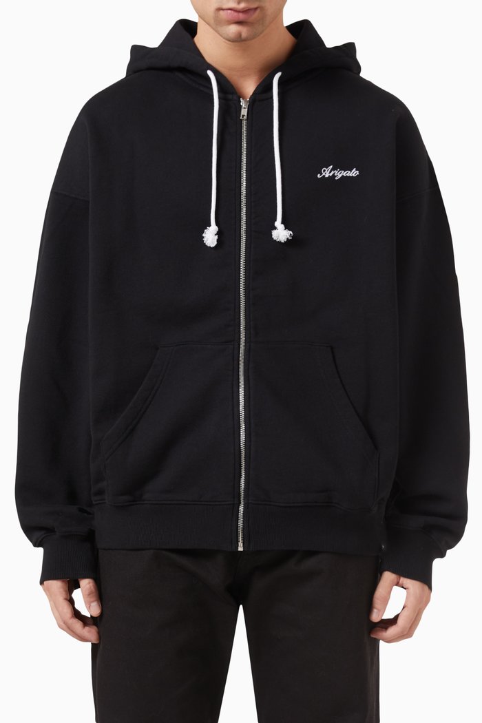 

Honor Zip-up Hoodie in Organic Cotton, Black