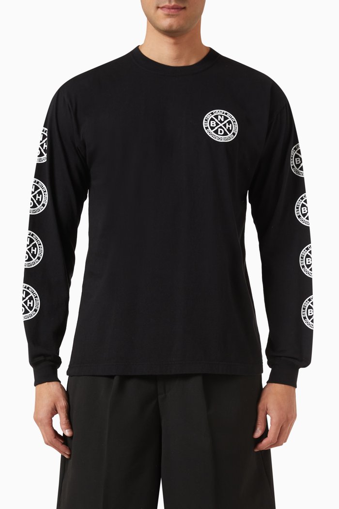 

NH Graphic Logo Print T-shirt in Cotton Jersey, Black