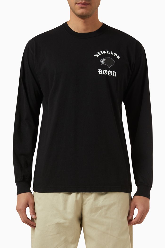 Logo-print T-shirt in Cotton-jersey, Black