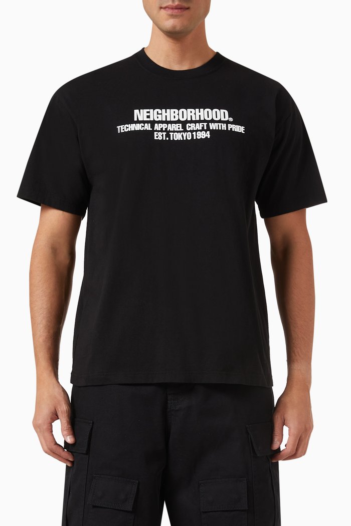

NH Logo Print T-shirt in Cotton Jersey, Black
