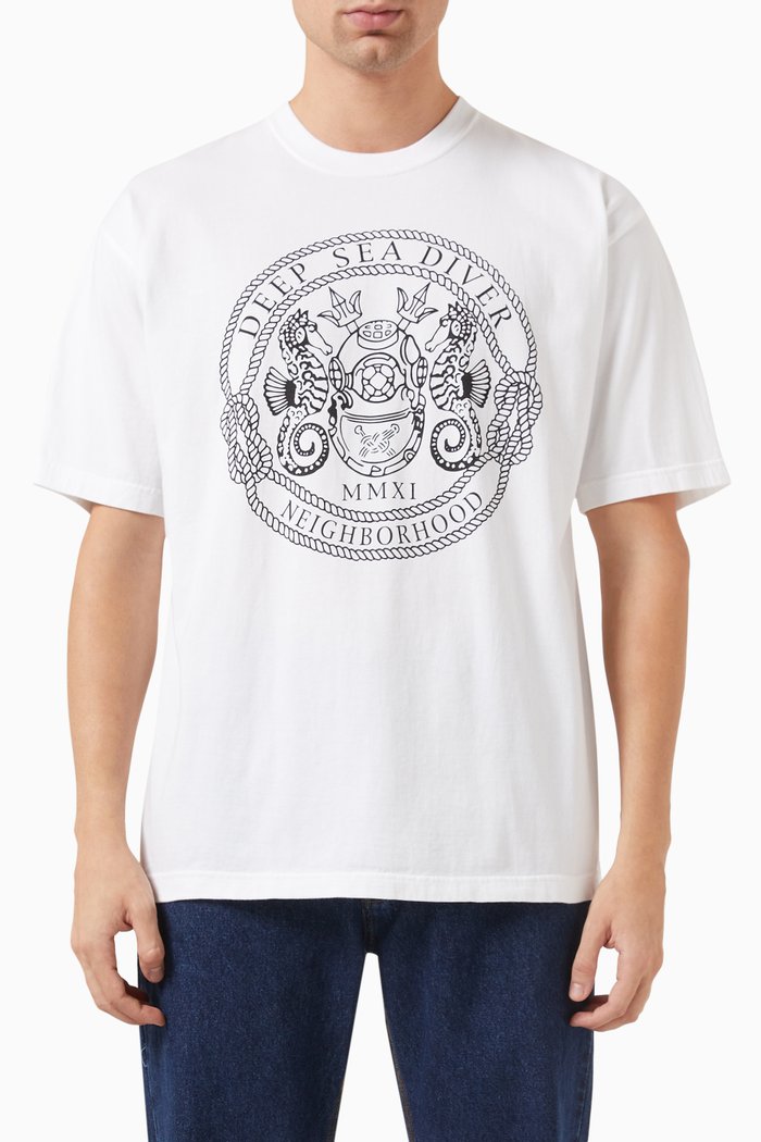 NH Logo T-shirt in Cotton-jersey, White