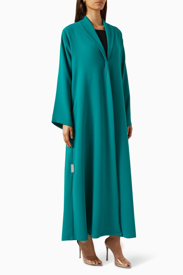 

Zainah-cut Abaya in Polycrepe, Green