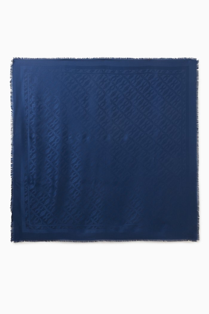 

Logo Scarf in Silk, Blue
