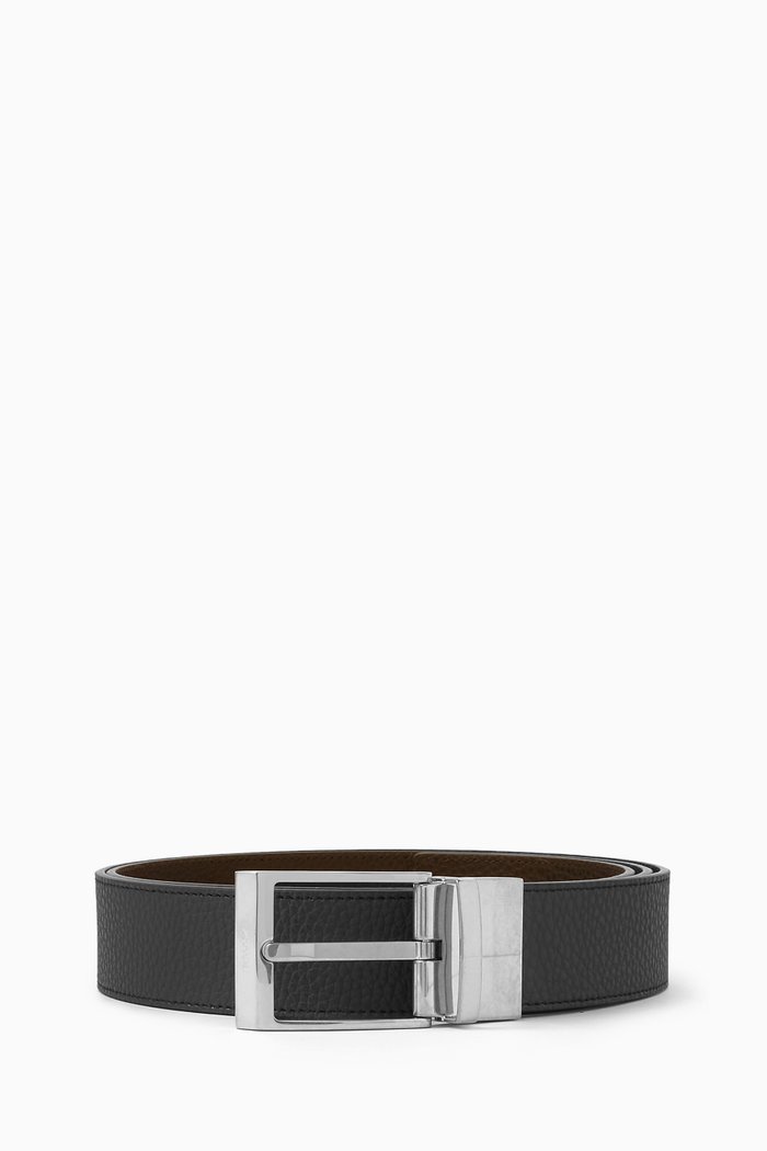 

Shiff Reversible Belt in Grained Leather, Black