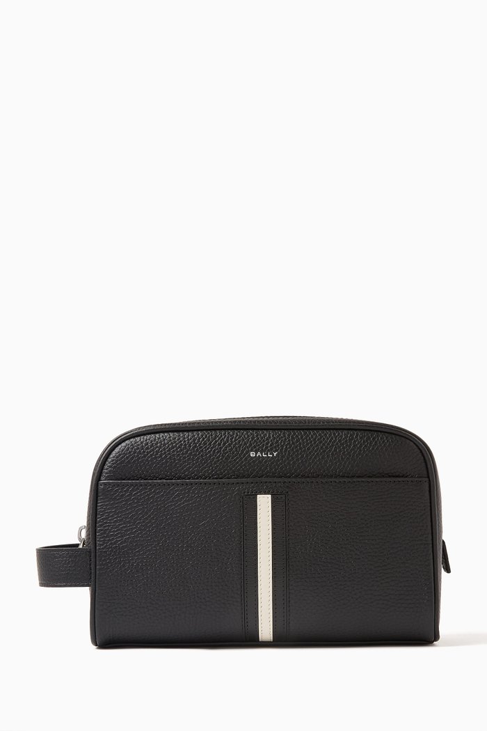 

RBNS Washbag in Grained Leather, Black