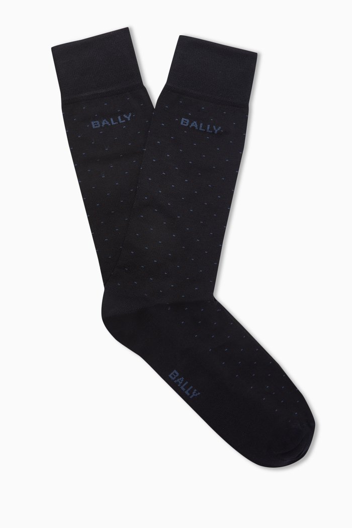

Logo Dots Socks in Cotton, Blue