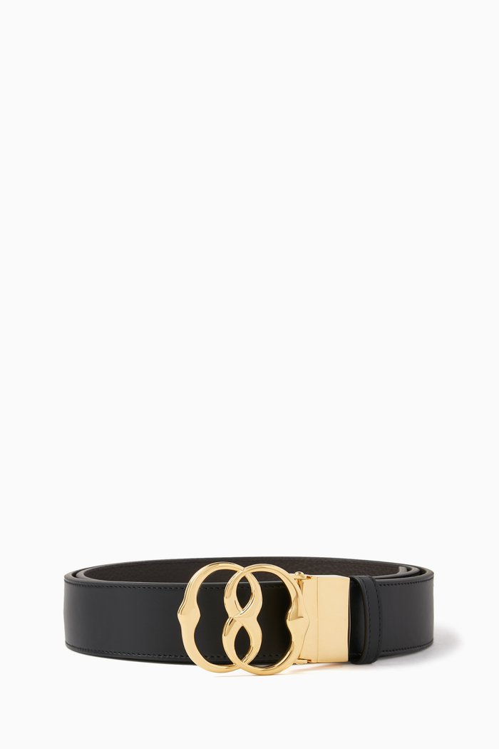 

Emblem Belt in Smooth Leather, Black