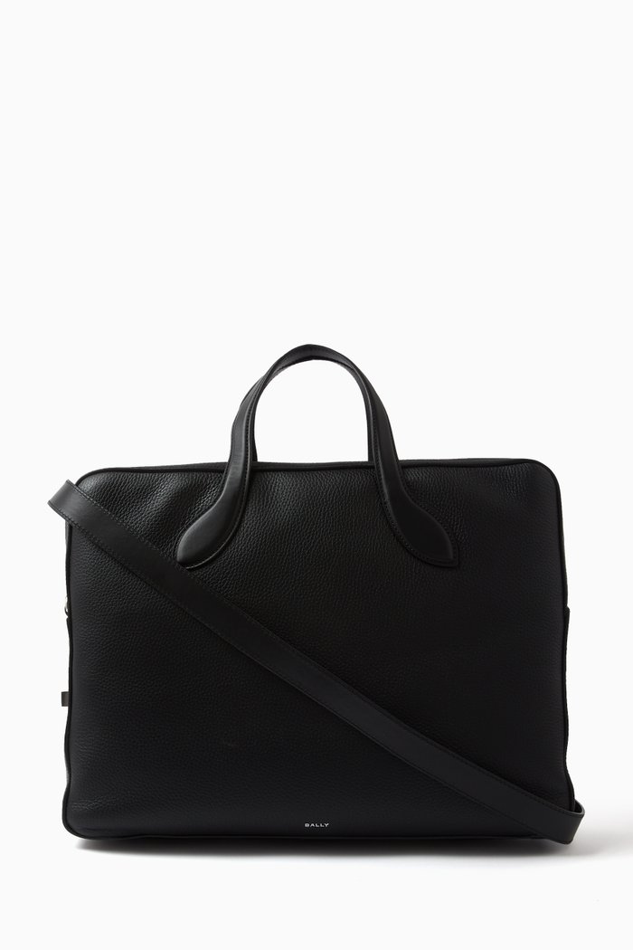 

Gentleman Briefcase in Grained Leather, Black