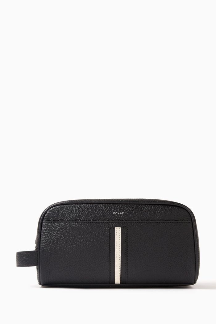 

RBN Washbag in Grained Leather, Black