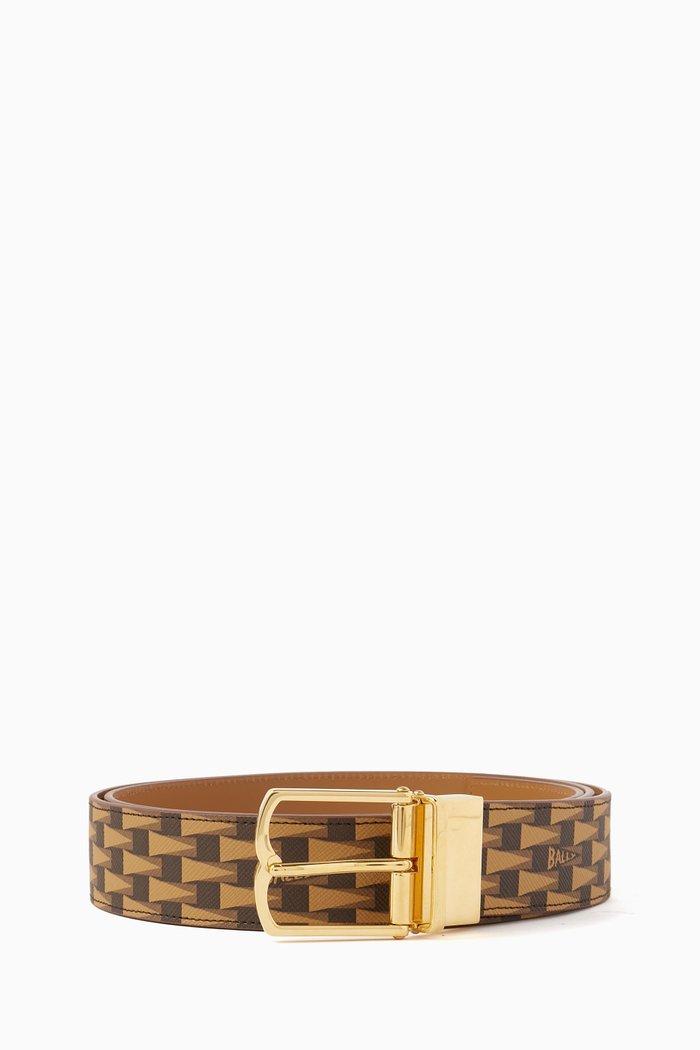 

Pennant Country Belt in Coated Canvas & Leather, Multicolour