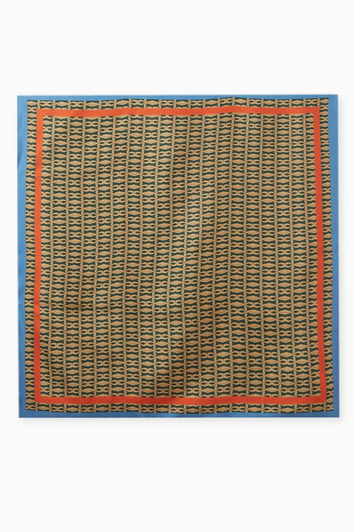 

Logo Scarf in Silk, Blue