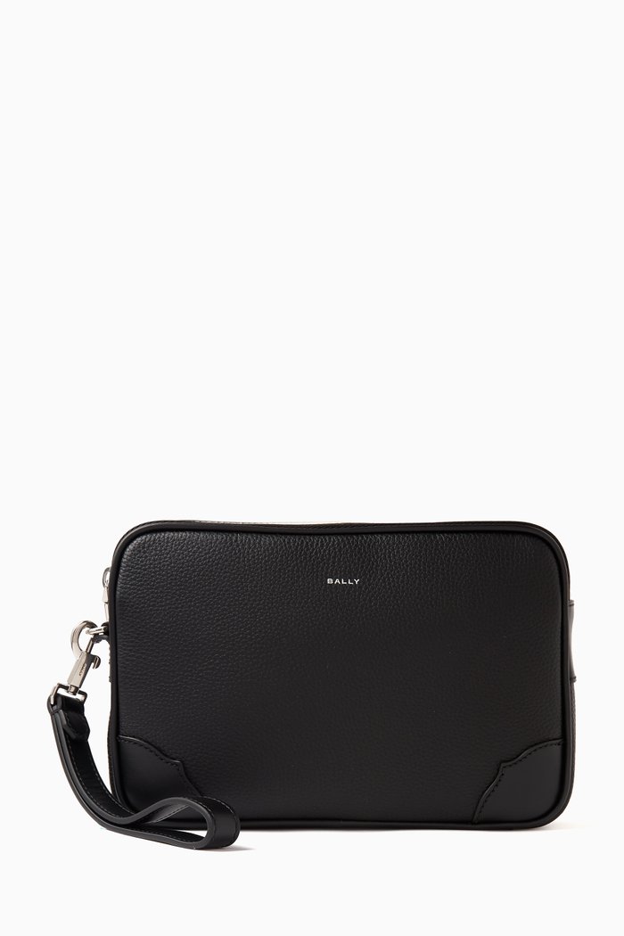 Bord Quick Pouch in Grained Leather, Black