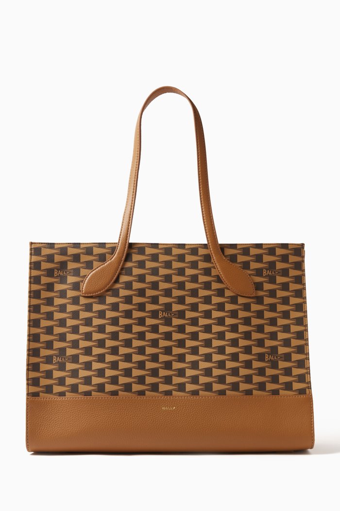 

Keep On Tote Bag in Cotton & Leather, Multicolour