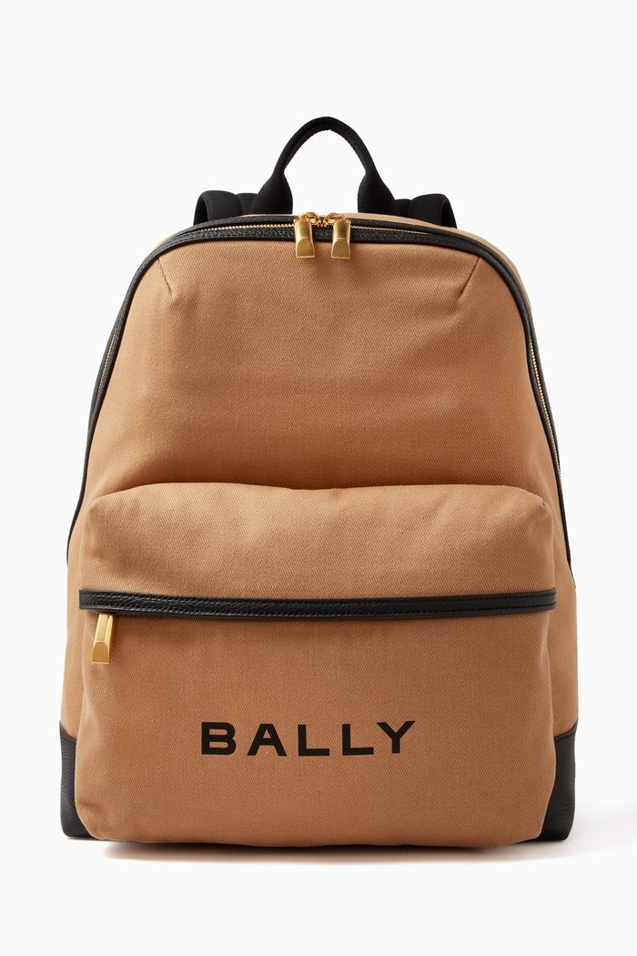 

Treck Backpack in Twill & Leather, Neutral