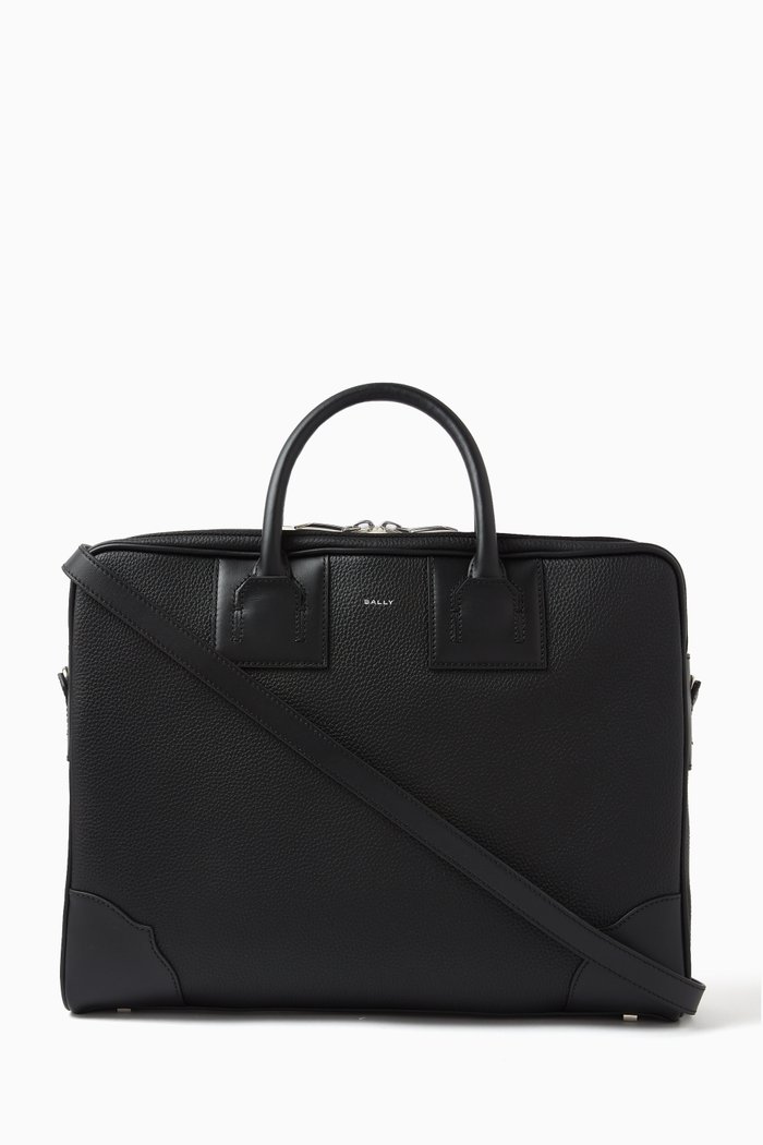 

Bord Briefcase in Grained Leather, Black