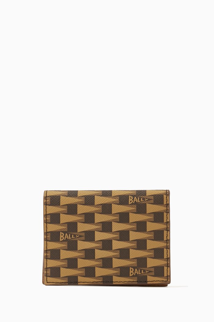 

Pennant Card Holder in Grained Leather, Multicolour