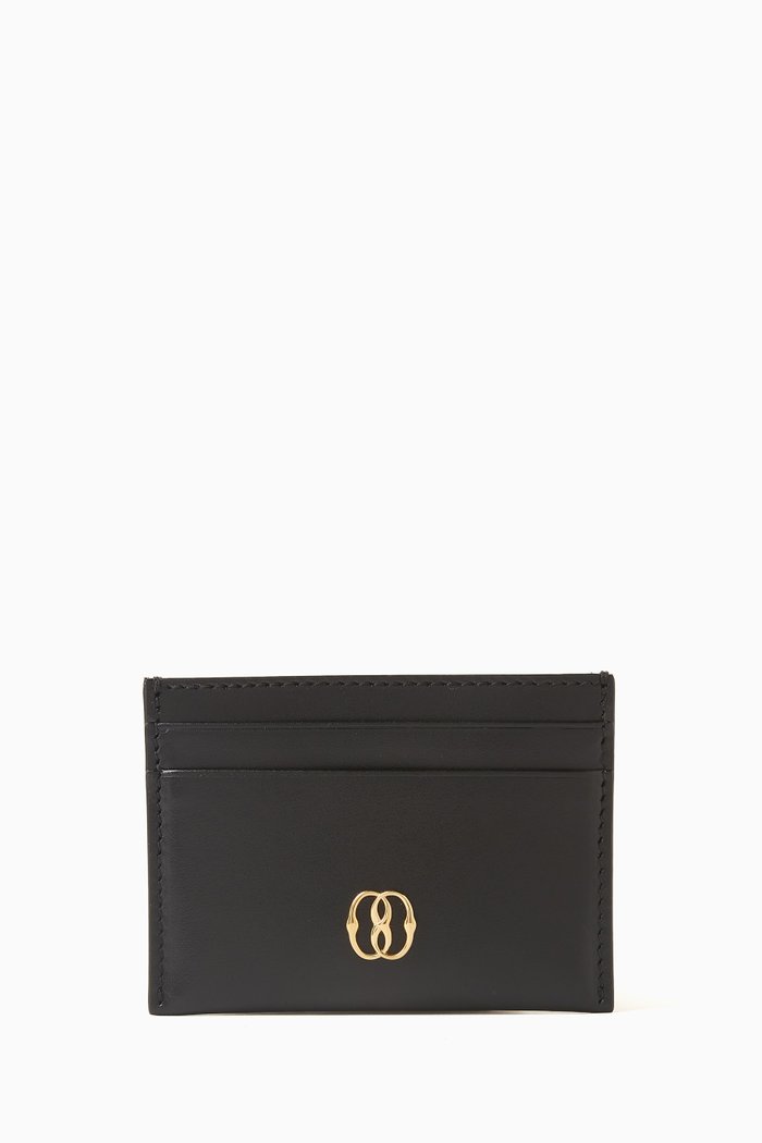 

Pennant Cardholder in Leather, Black