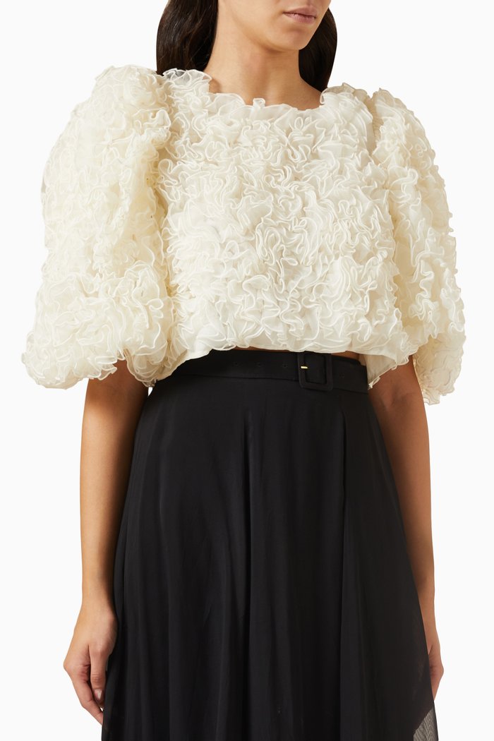 

Ruffle Top in Organza, Neutral