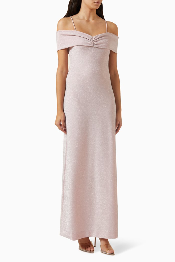 

Off-the-shoulders Maxi Dress in Lurex-jersey, Pink