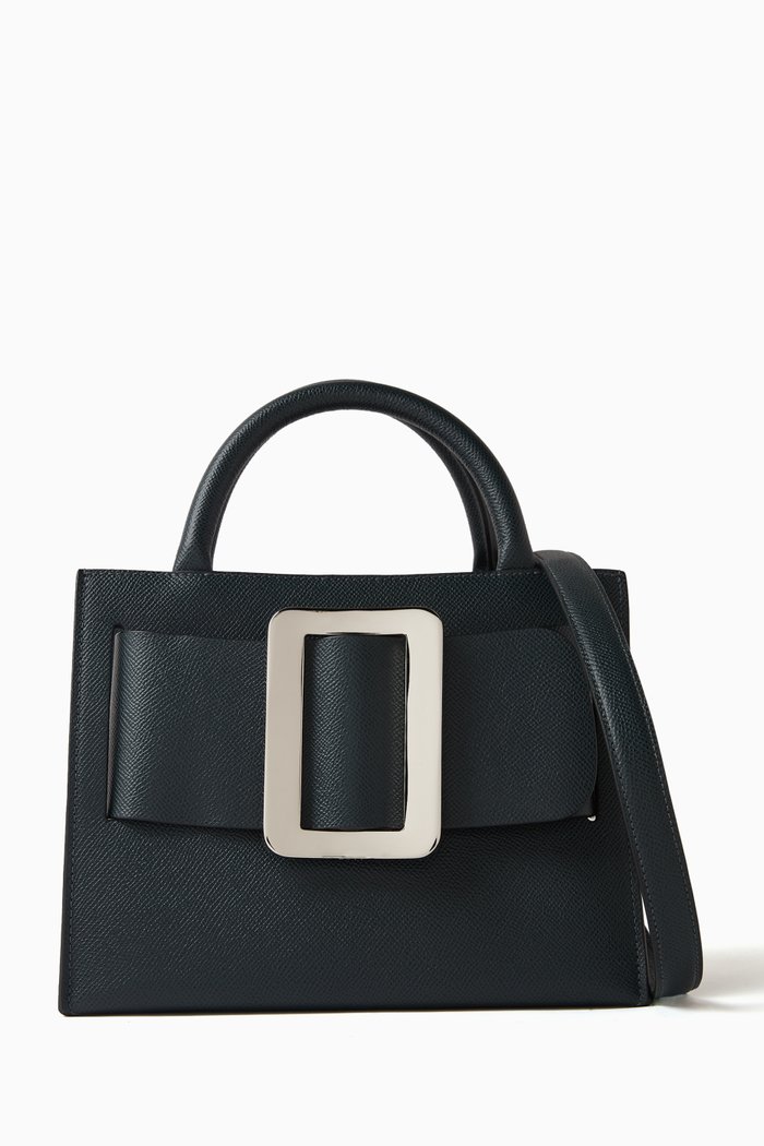 

Small Bobby 23 Tote Bag in Grained Leather, Blue
