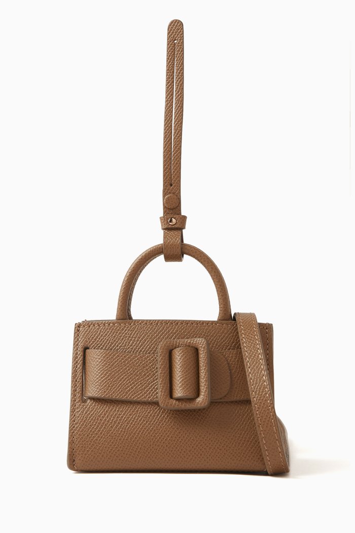 

Mini Bobby Charm Crossbody Bag in Leather, Brown
