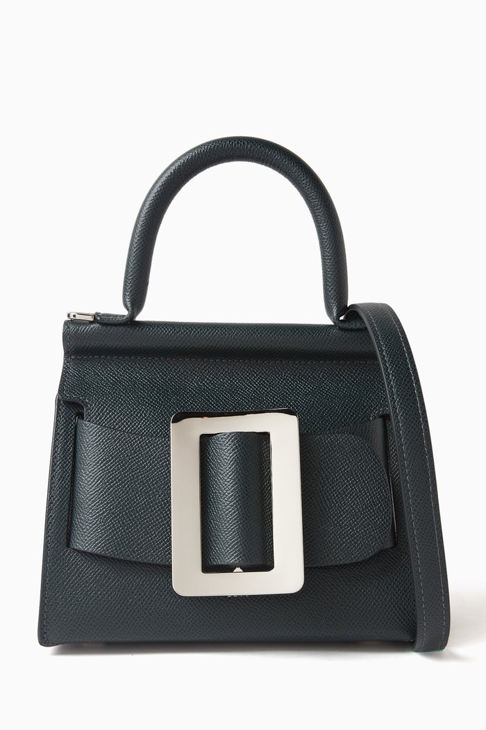 

Small Karl 19 Top-handle Bag in Grained Calfskin, Blue