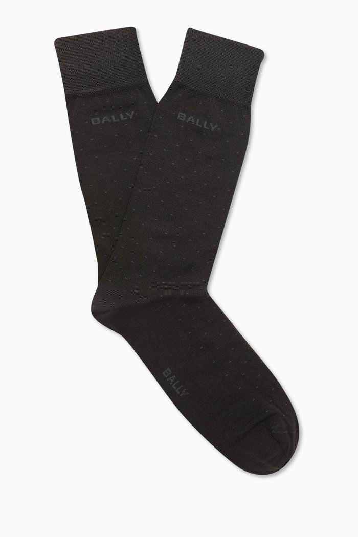 

Logo Dots Socks in Cotton, Grey