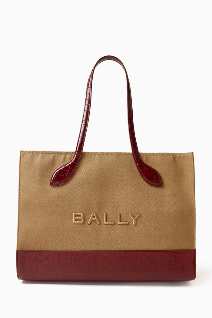 

Bar Keep on Tote Bag in Cotton & Calf Leather, Neutral