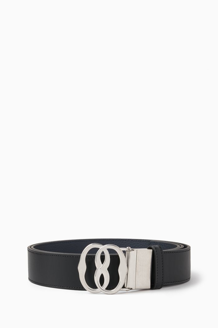 

Emblem Buckle Belt in Leather, Black