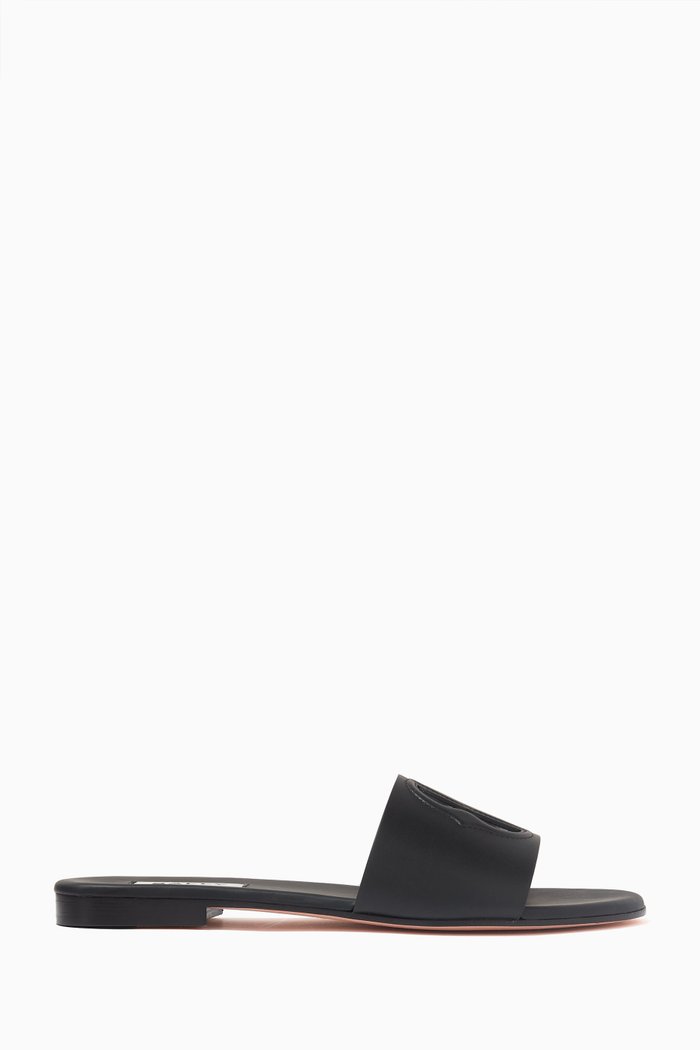 

Goldie Slides in Leather, Black