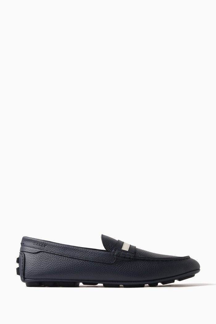 

Karlos Driver Loafers in Leather, Black