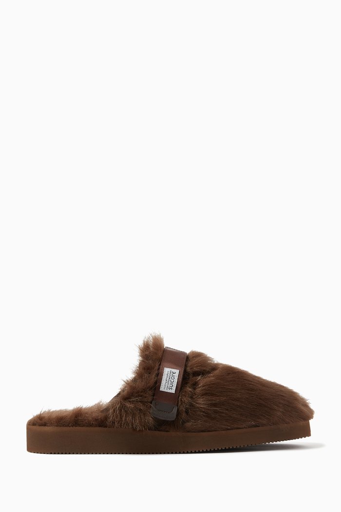 

Zavo 2EU Slip-on Sandals in Faux-fur, Brown