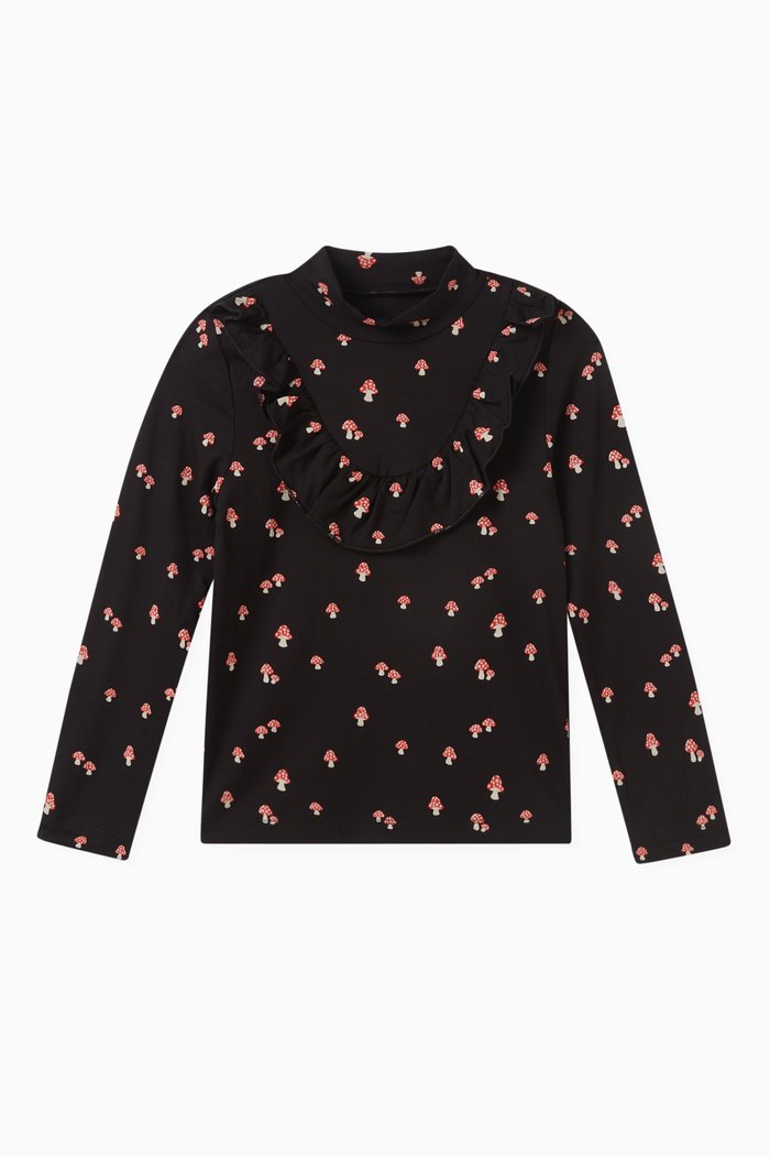 

Ally Mushroom long-sleeves T-shirt in Organic Cotton, Black