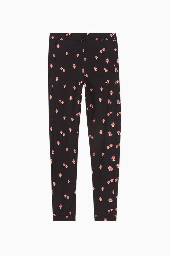 

Camille Mushroom-print Leggings in Organic Cotton, Black