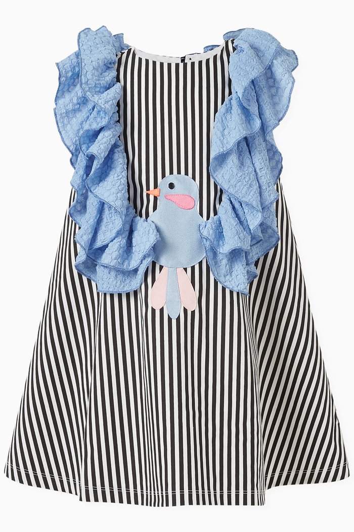 

Chirping Striped Dress in Cotton, Multicolour