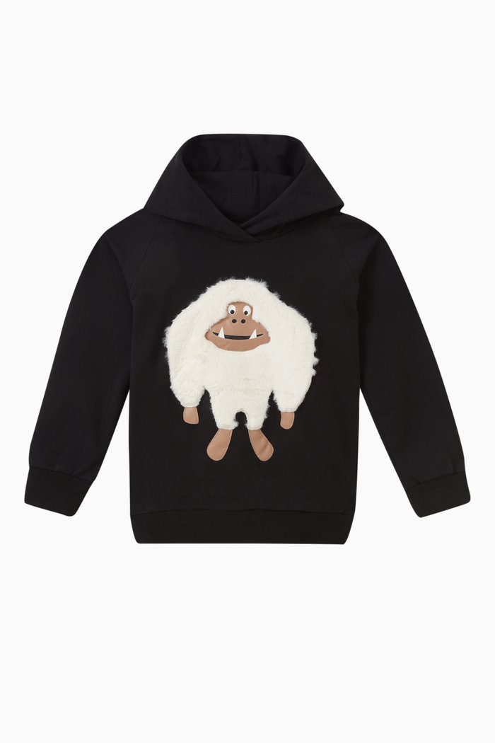 

Huge Hugo Hoodie in Organic-cotton, Black