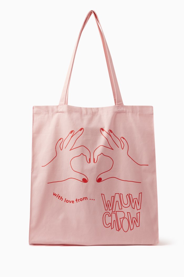 

Love Shopper Tote Bag in Organic-cotton, Pink