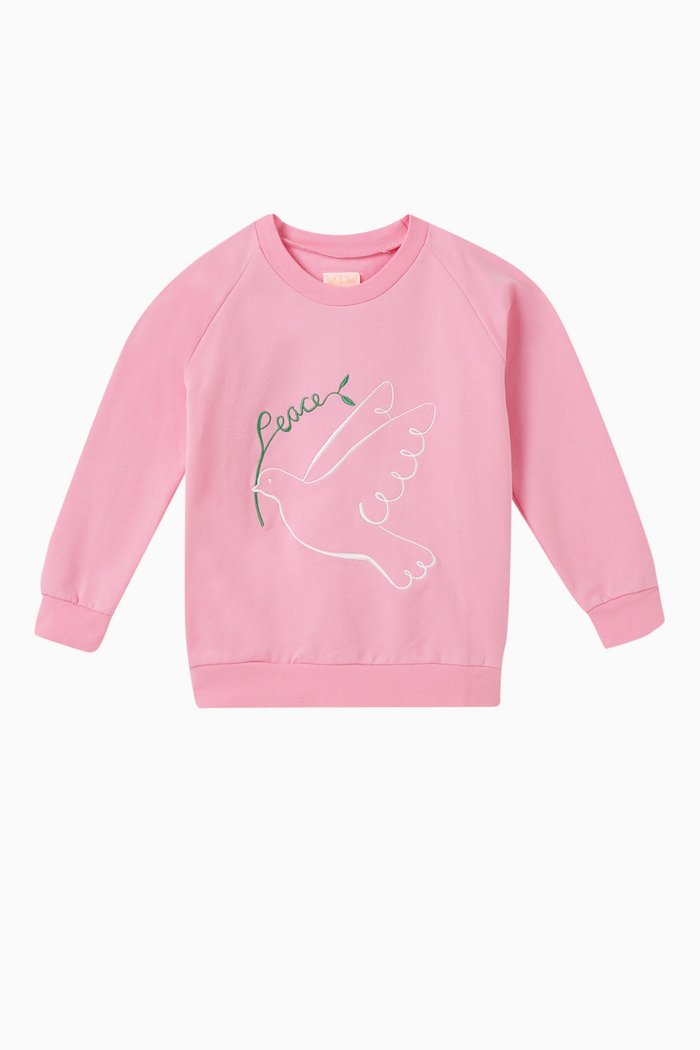 

Peace Out Sweatshirt in Cotton, Pink