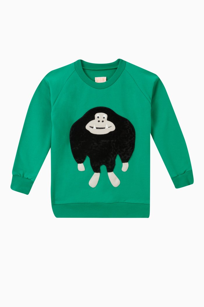 Zuko Gorilla Sweatshirt in Organic-cotton, Green